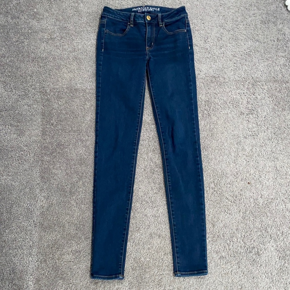 Dark wash, super stretch jegging - American eagle